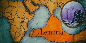 Map of the mythical continent of Lemuria known as Kumari Kandam